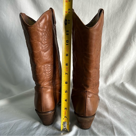 Aldo Brown Leather Western Heeled Boots - Picture 6 of 12